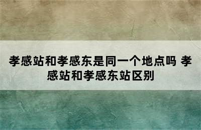 孝感站和孝感东是同一个地点吗 孝感站和孝感东站区别